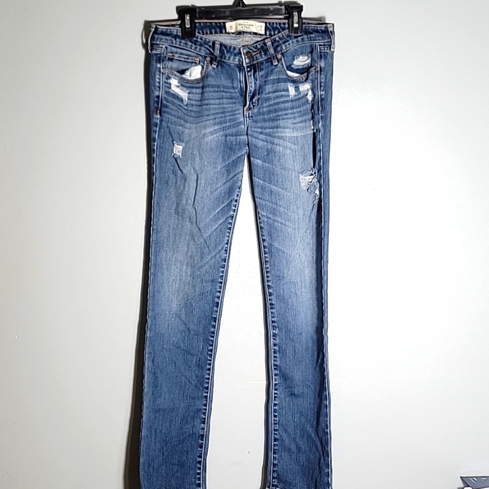 Abercrombie & Fitch The A&F Skinny Jeans  28 X 33 Blue Denim Button Fly